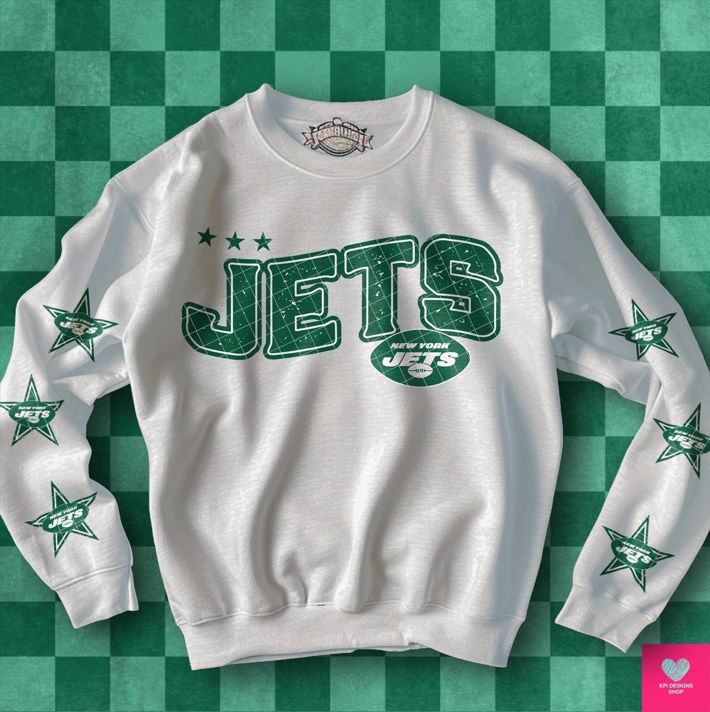 Football Team Jets with stars on sleeves DTF