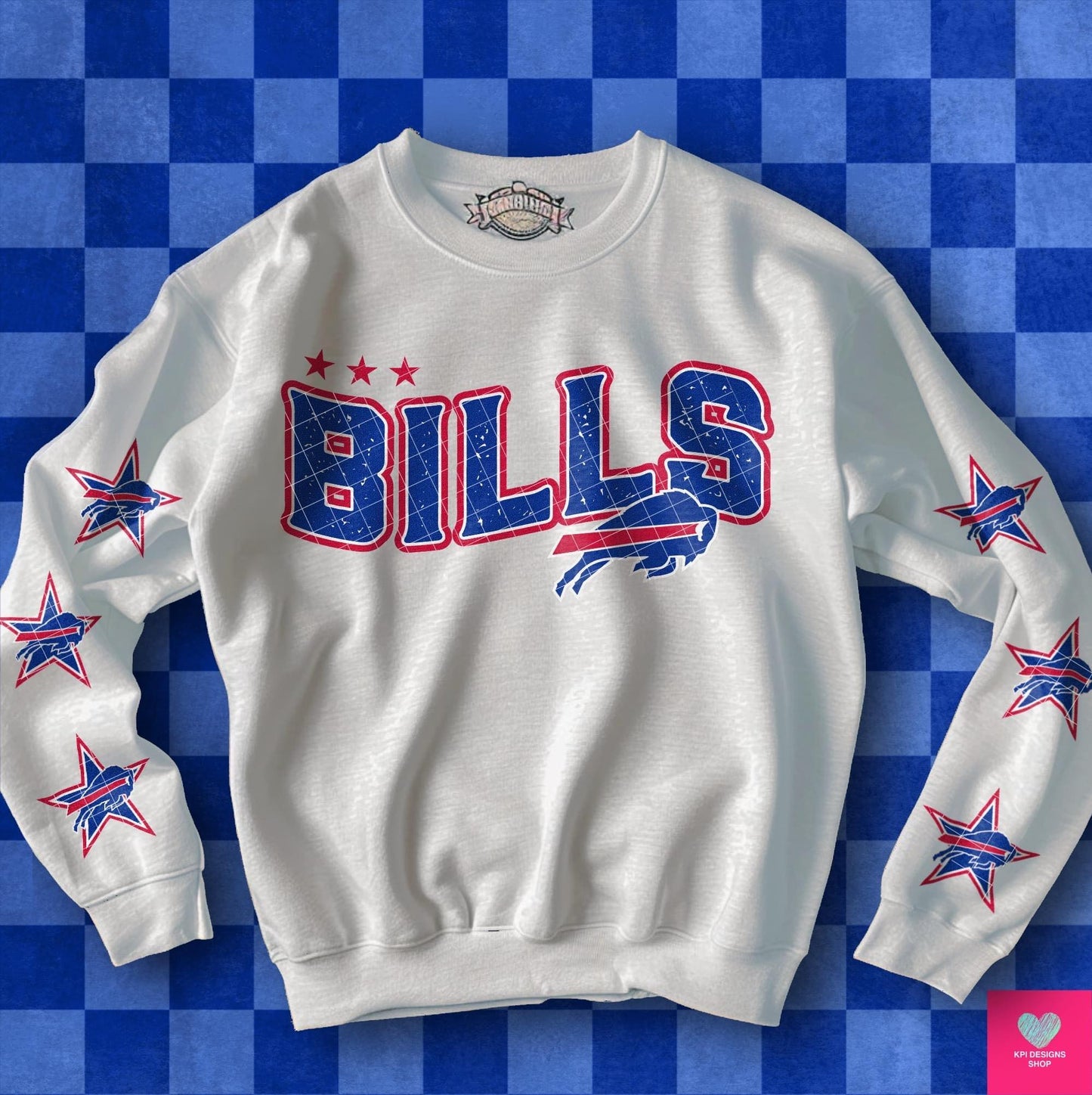 Football Team Bills with stars on sleeves DTF