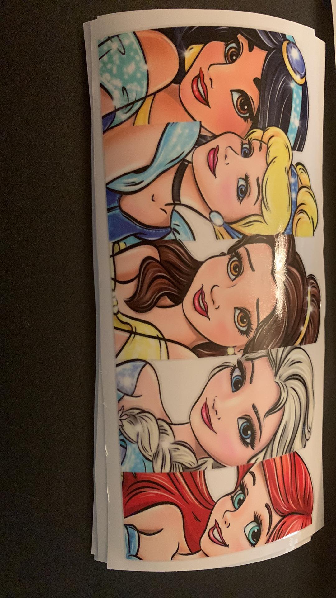 UV DTF Printed Sticker wrap for 16oz Libby glass- Princess