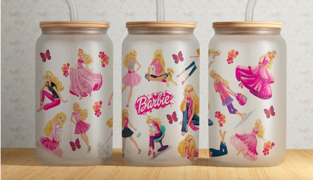 UV DTF Printed Sticker wrap for 16oz Libby glass- Doll with small dolls