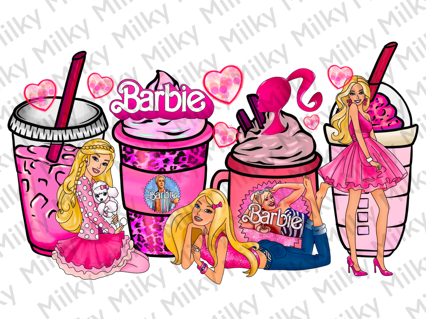 UV DTF Printed Sticker wrap for 16oz Libby glass- Doll Coffee