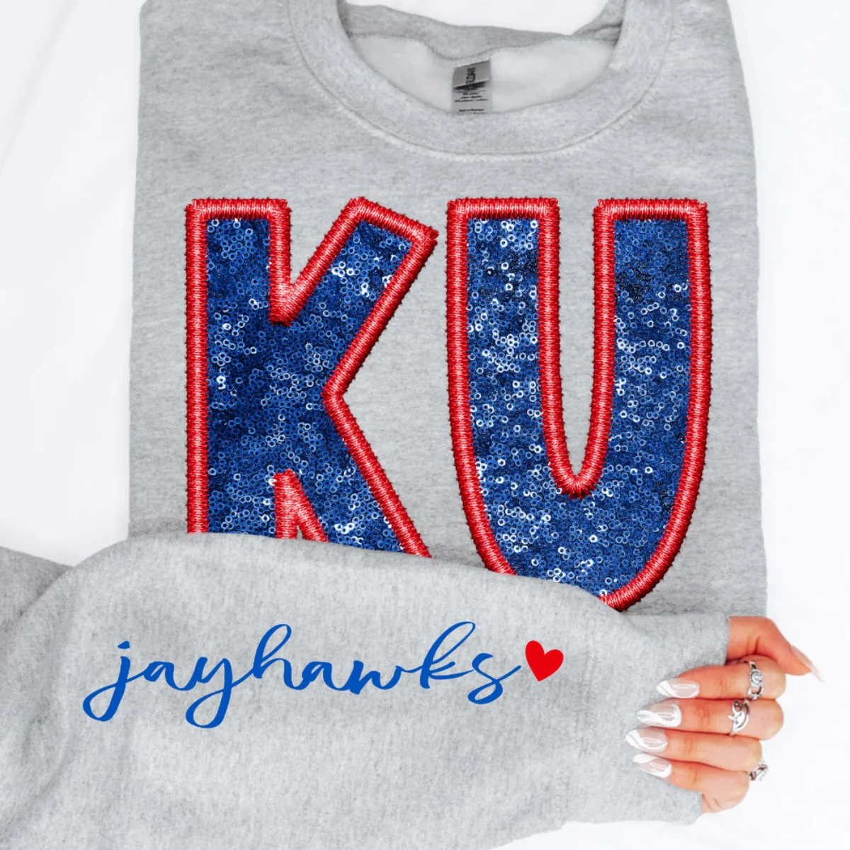 Jayhawks Faux sequin DTF TRANSFER