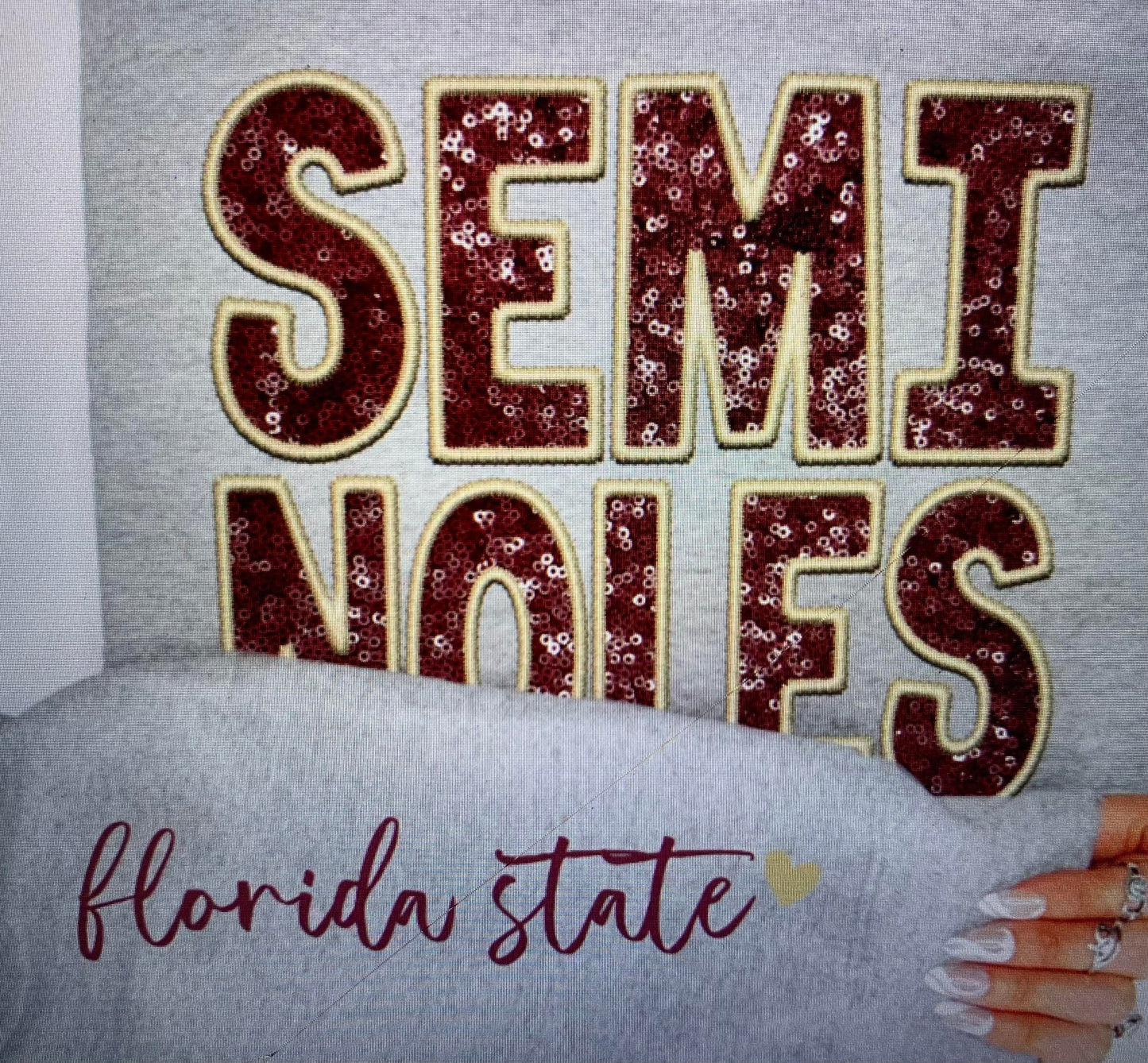 Florida seminoles Faux sequin DTF TRANSFER