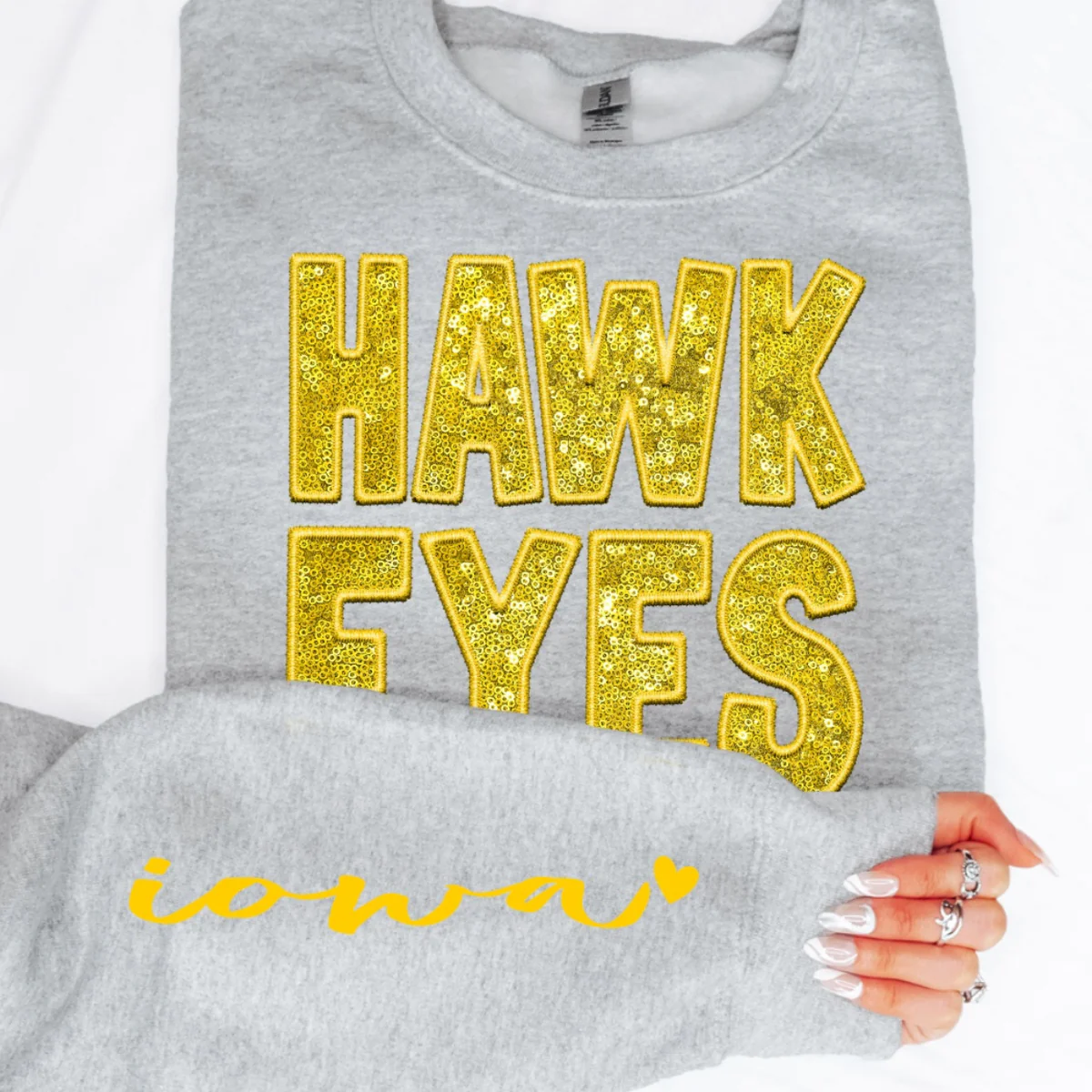 Hawkeyes Iowa Faux sequin DTF TRANSFER