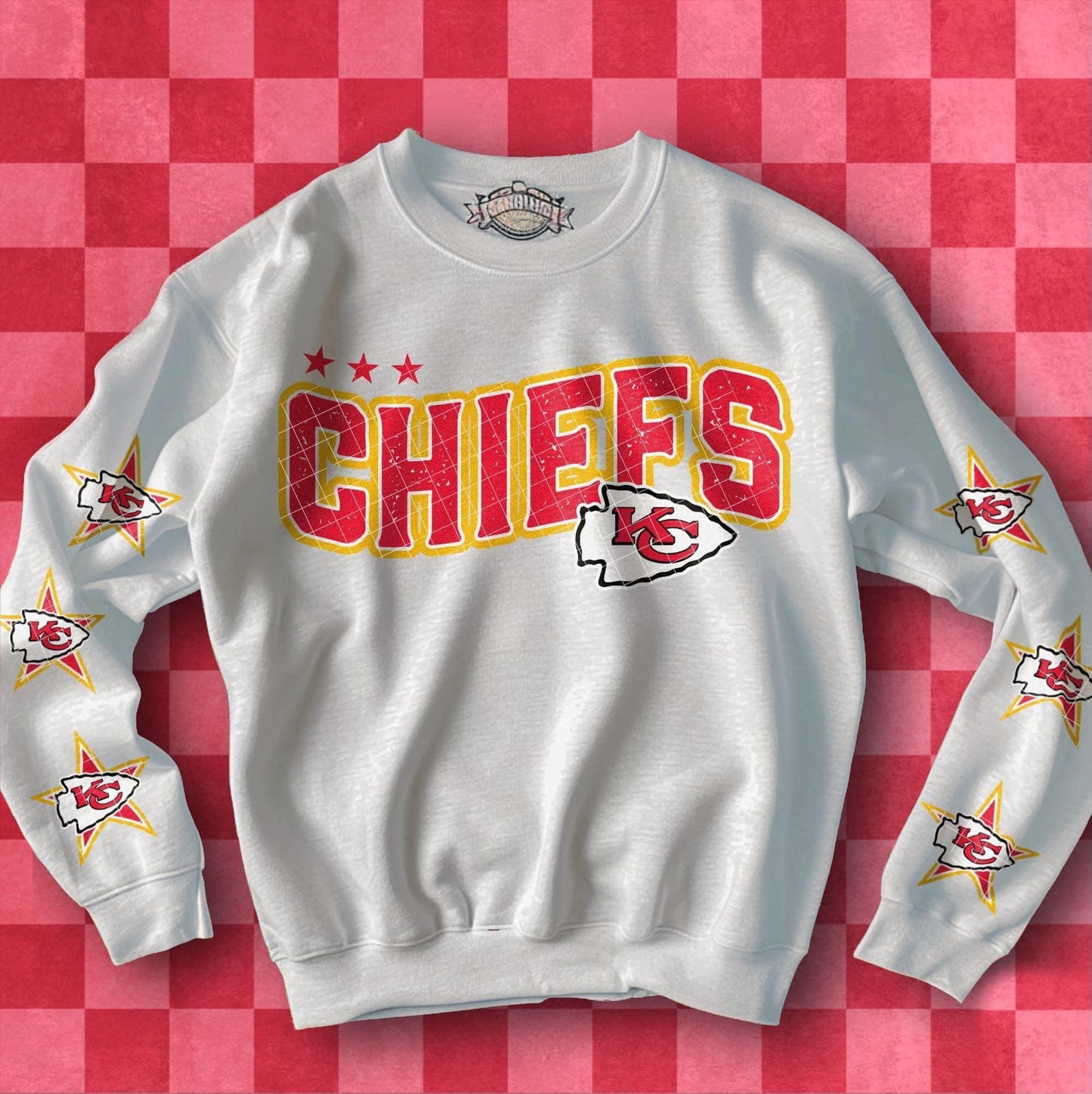 Football Team Chiefs with stars on sleeves DTF