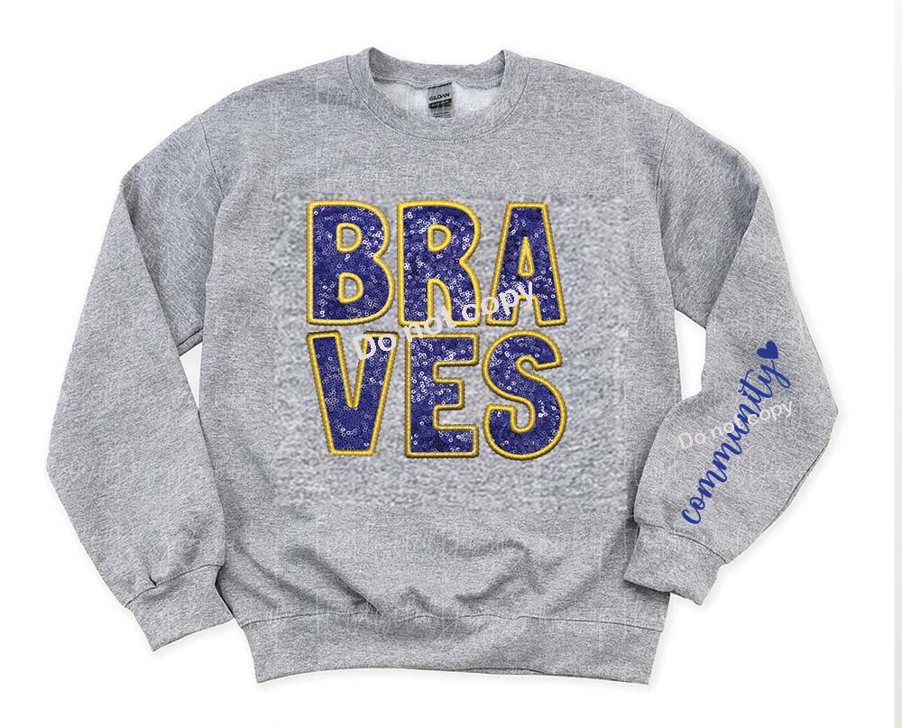 Braves community Faux sequin DTF TRANSFER