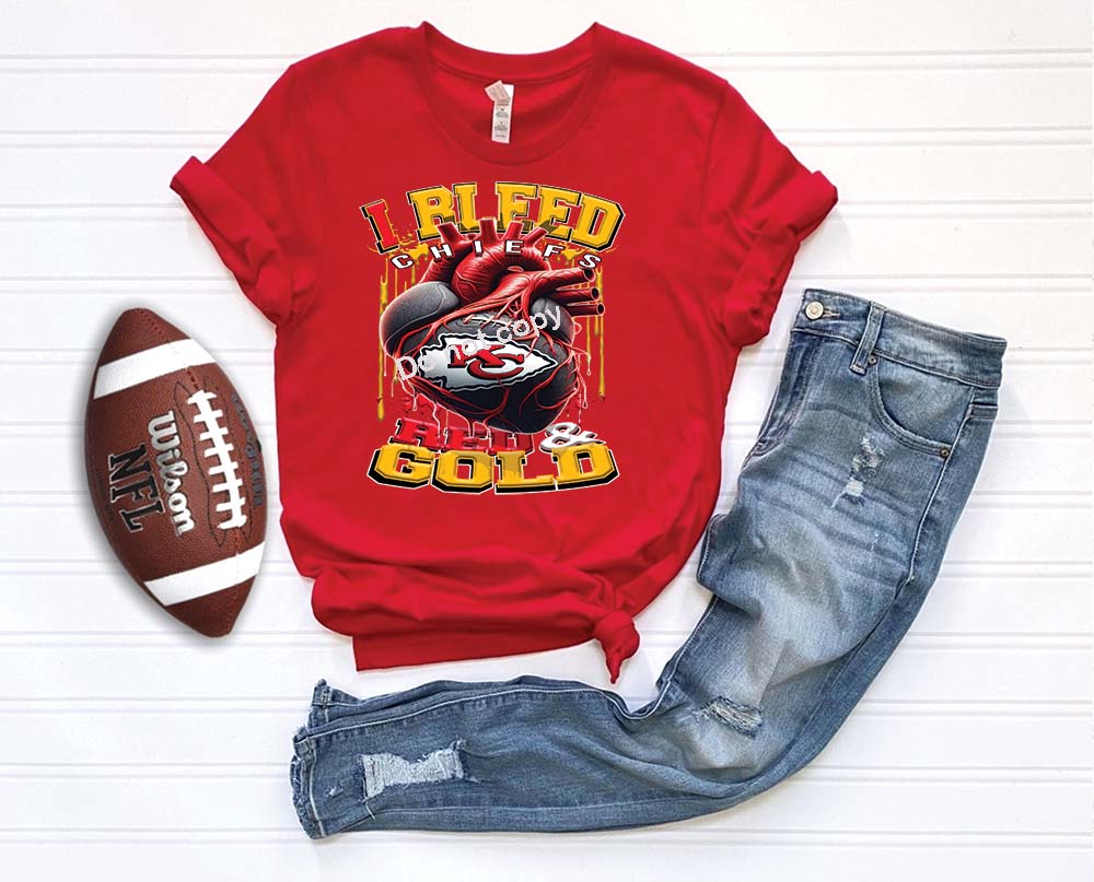 Kansas City Chiefs RED/GOLD I bleed DTF TRANSFER