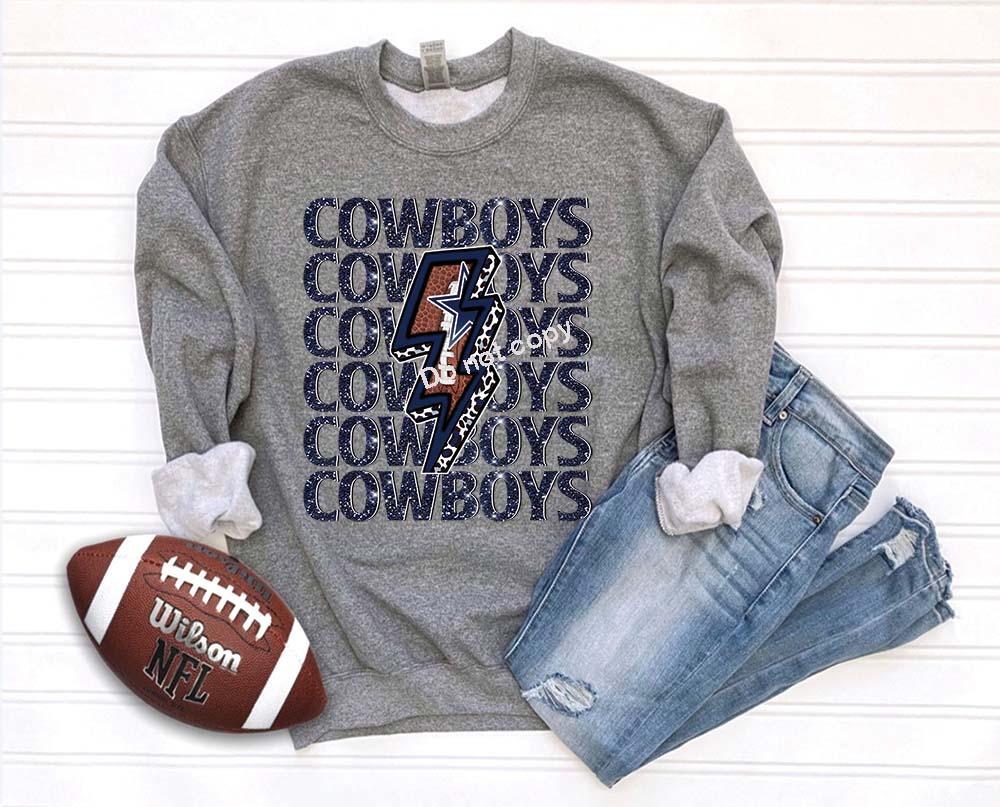 Cowboys stacked with bolt DTF TRANSFER