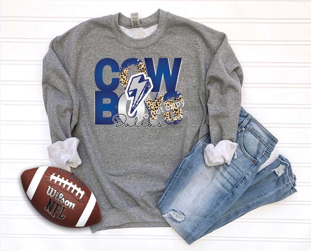 Cowboys 2 lines with bolt DTF TRANSFER