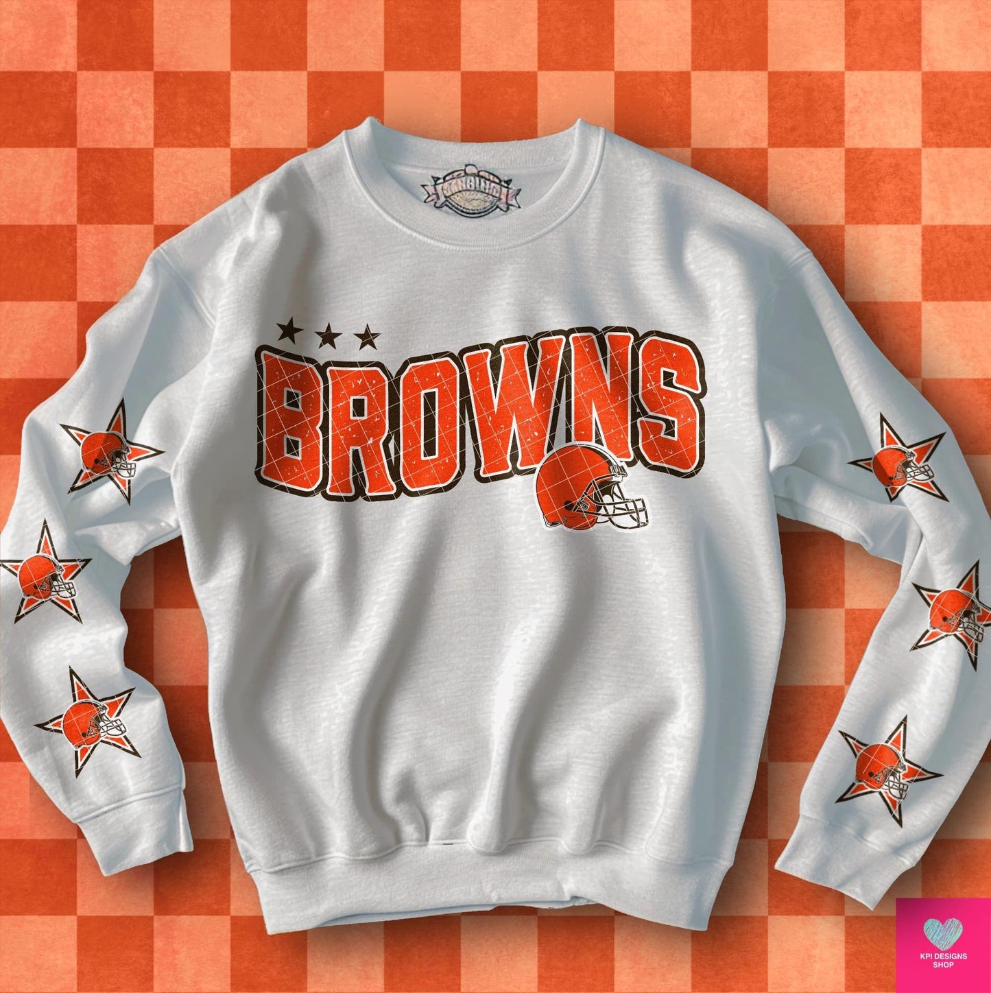 Football Team Browns with stars on sleeves DTF
