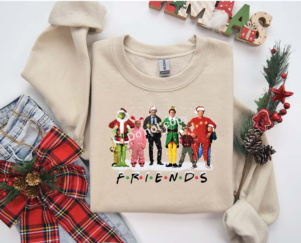 Christmas Friends characters DTF Transfer