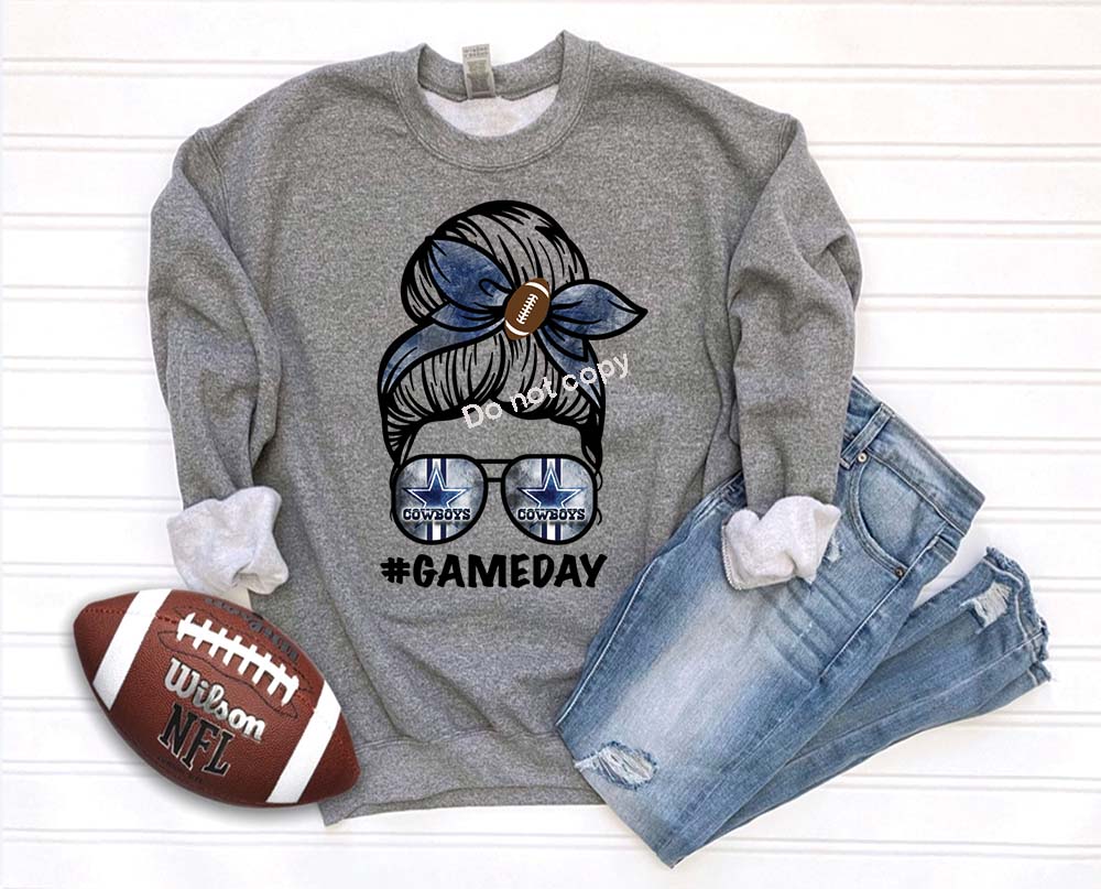 Cowboys Messy bun game day DTF TRANSFER