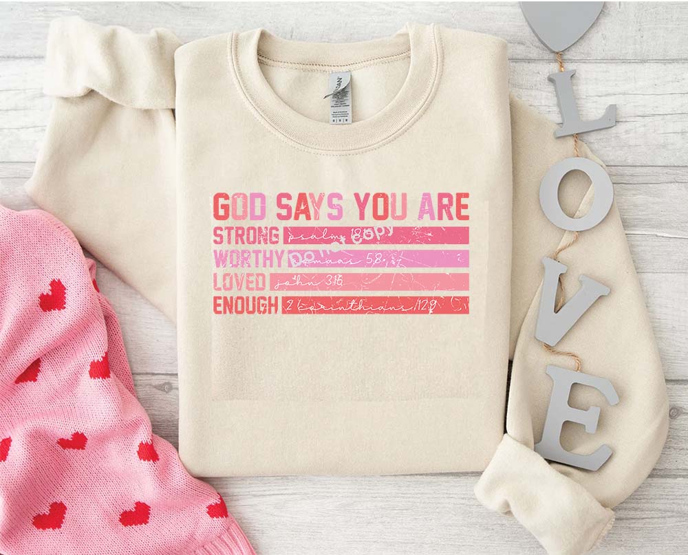 Valentines God says grunge DTF Transfer