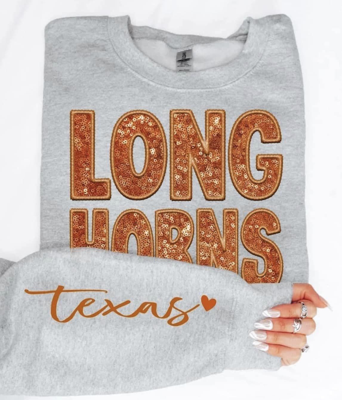 Longhorns Faux sequin DTF TRANSFER