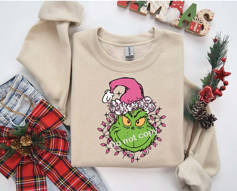 Christmas Pink guy with lights DTF Transfer