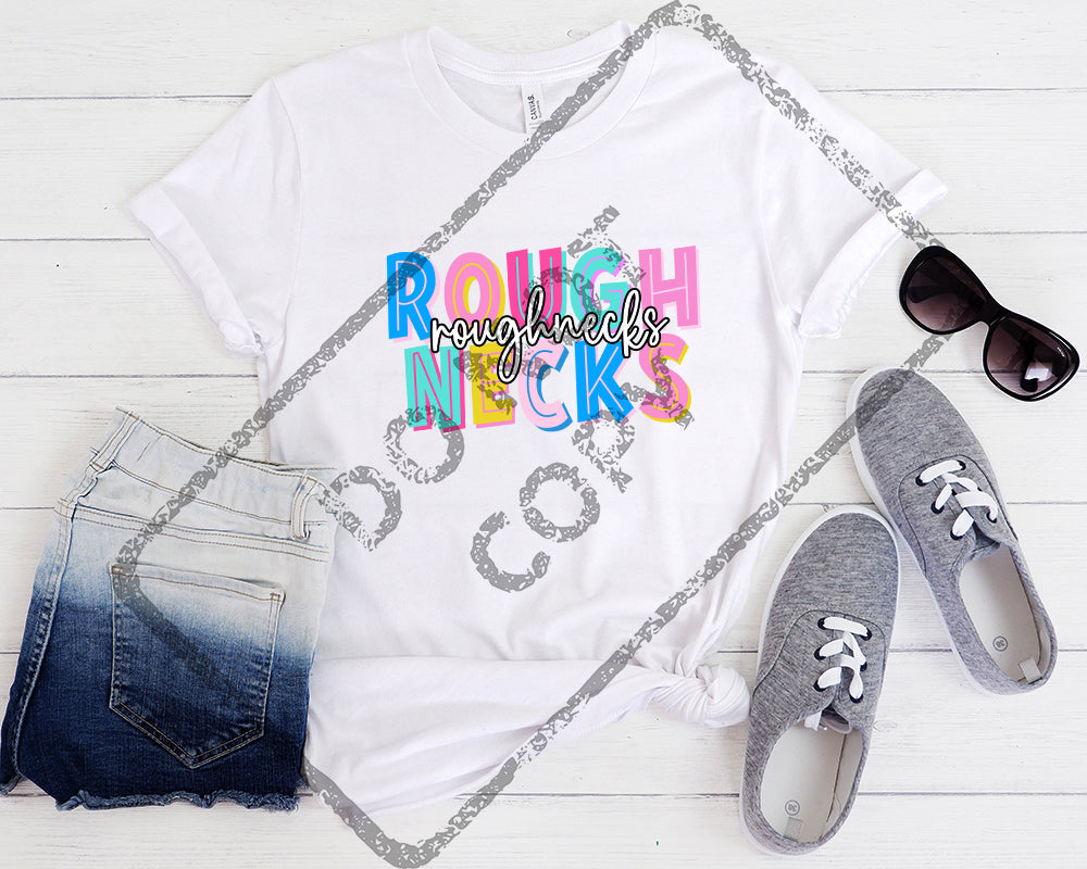 Script and Block School Mascot ROUGHNECKS DTF Transfer
