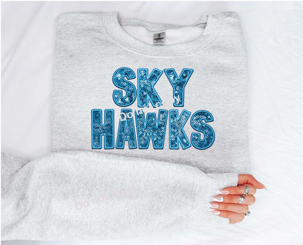 Skyhawks Faux sequin DTF TRANSFER