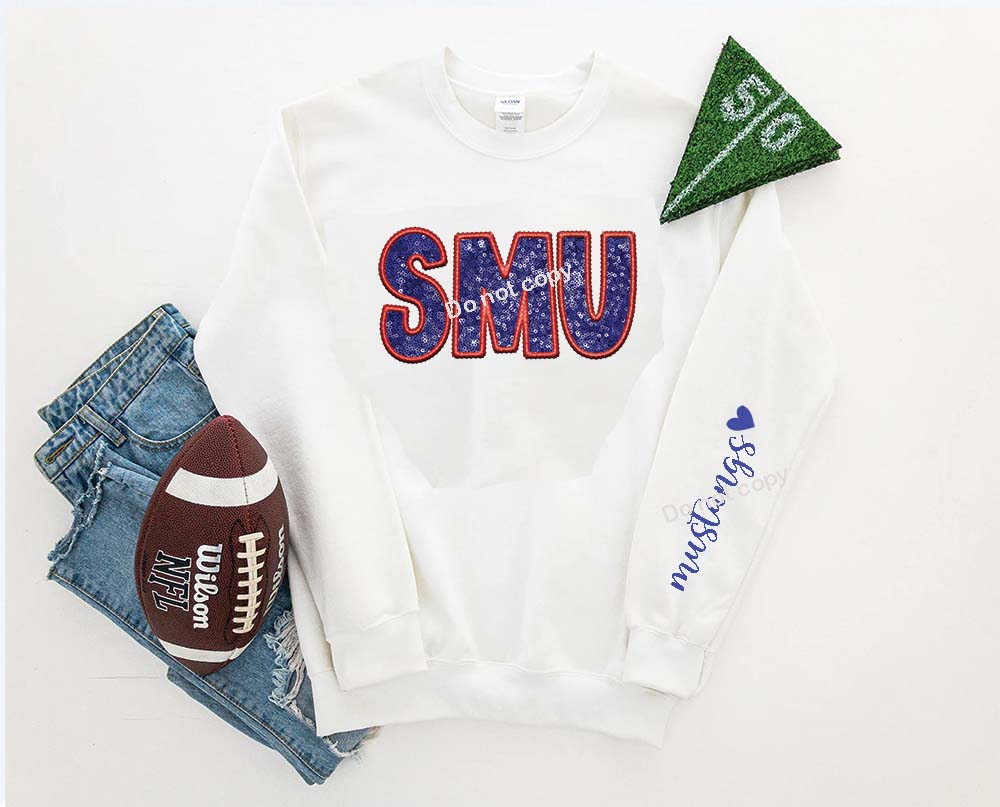 SMU Faux sequin DTF TRANSFER