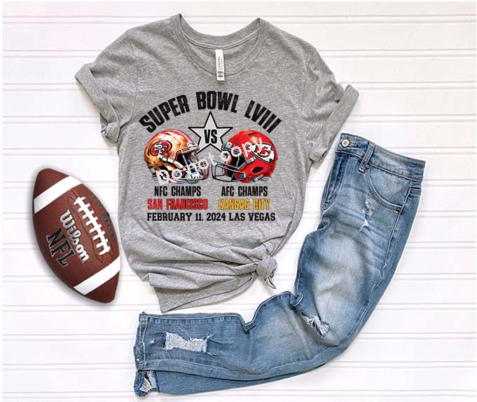 Super bowl 2 teams 2024 Black DTF Transfer