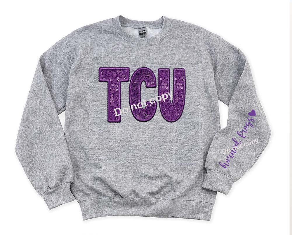TCU Faux sequin DTF TRANSFER