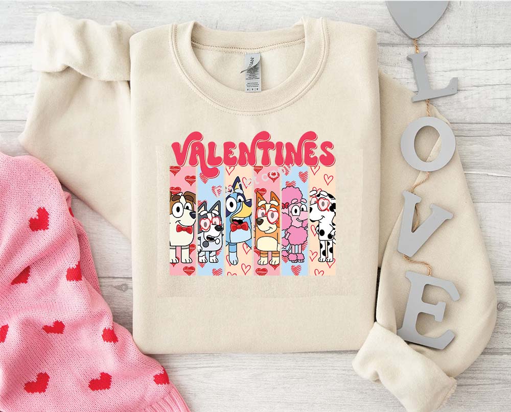 Valentines Blue dog DTF Transfer