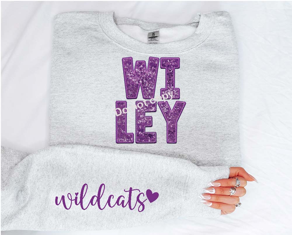 Wiley wildcats Faux sequin DTF TRANSFER