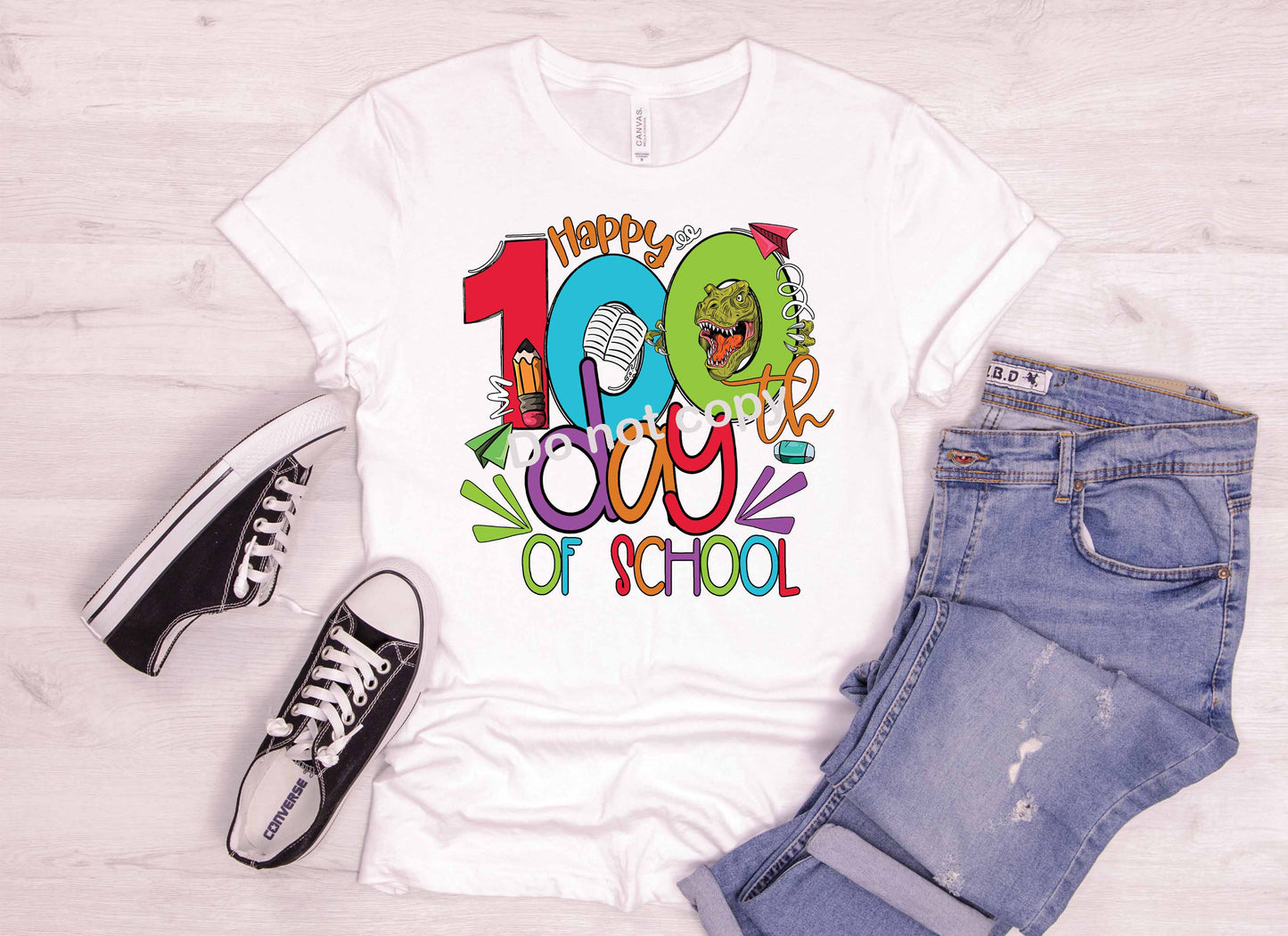 Happy 100 days of school DTF TRANSFER