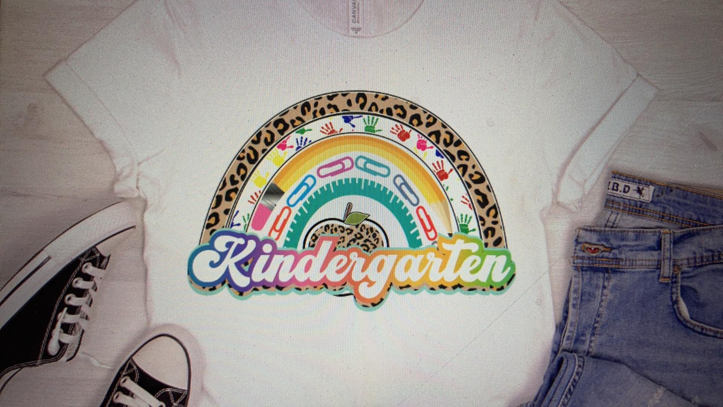 Back to school Rainbow with titles DTF Transfer