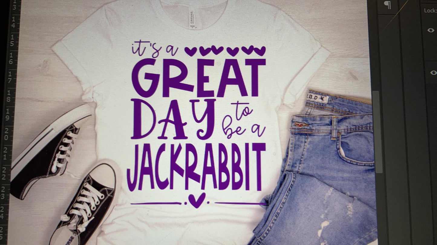 Mascot Its a great day to be a Jackrabbit DTF Transfer