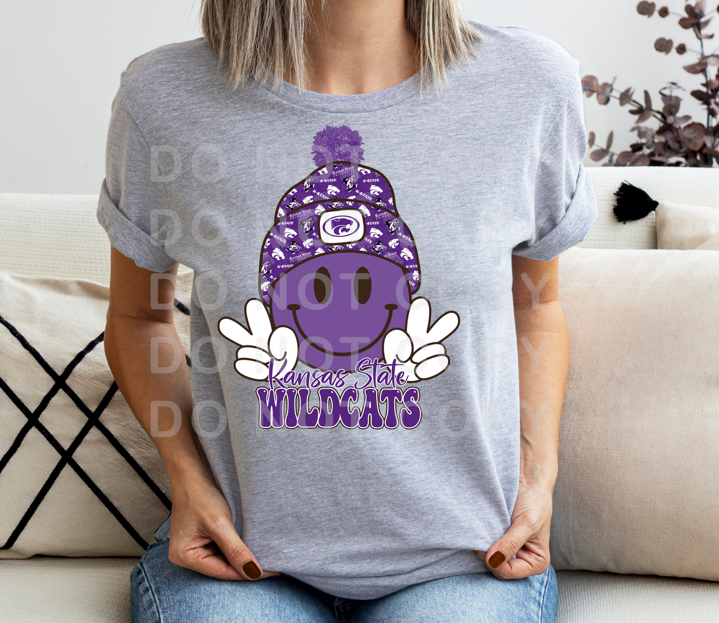 Smiley Kansas State DTF TRANSFER