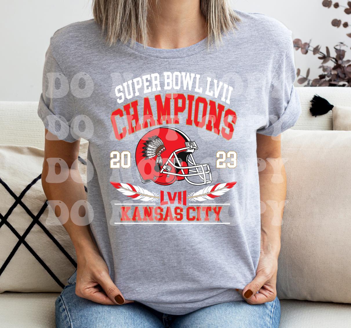 Super Bowl Kansas city chiefs Champions with helmet DTF Transfer