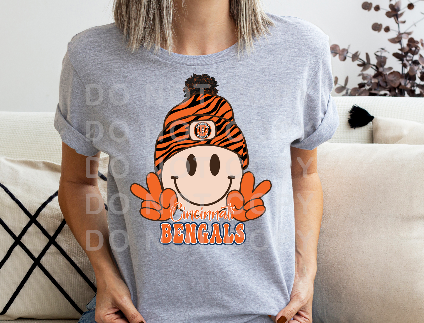 Smiley Bengals DTF TRANSFER