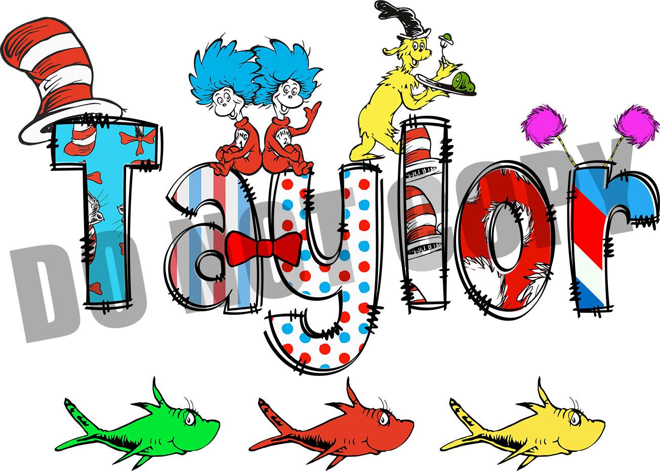 Dr Seuss font Taylor DTF TRANSFER