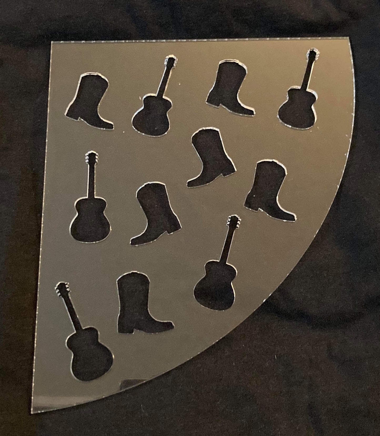 1/8" Acrylic Stencil Sleeve Boots and Guitars