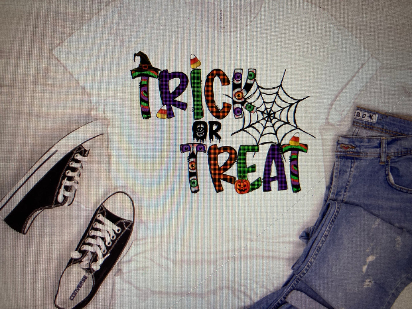 Halloween Trick or Treat with web DTF Transfer
