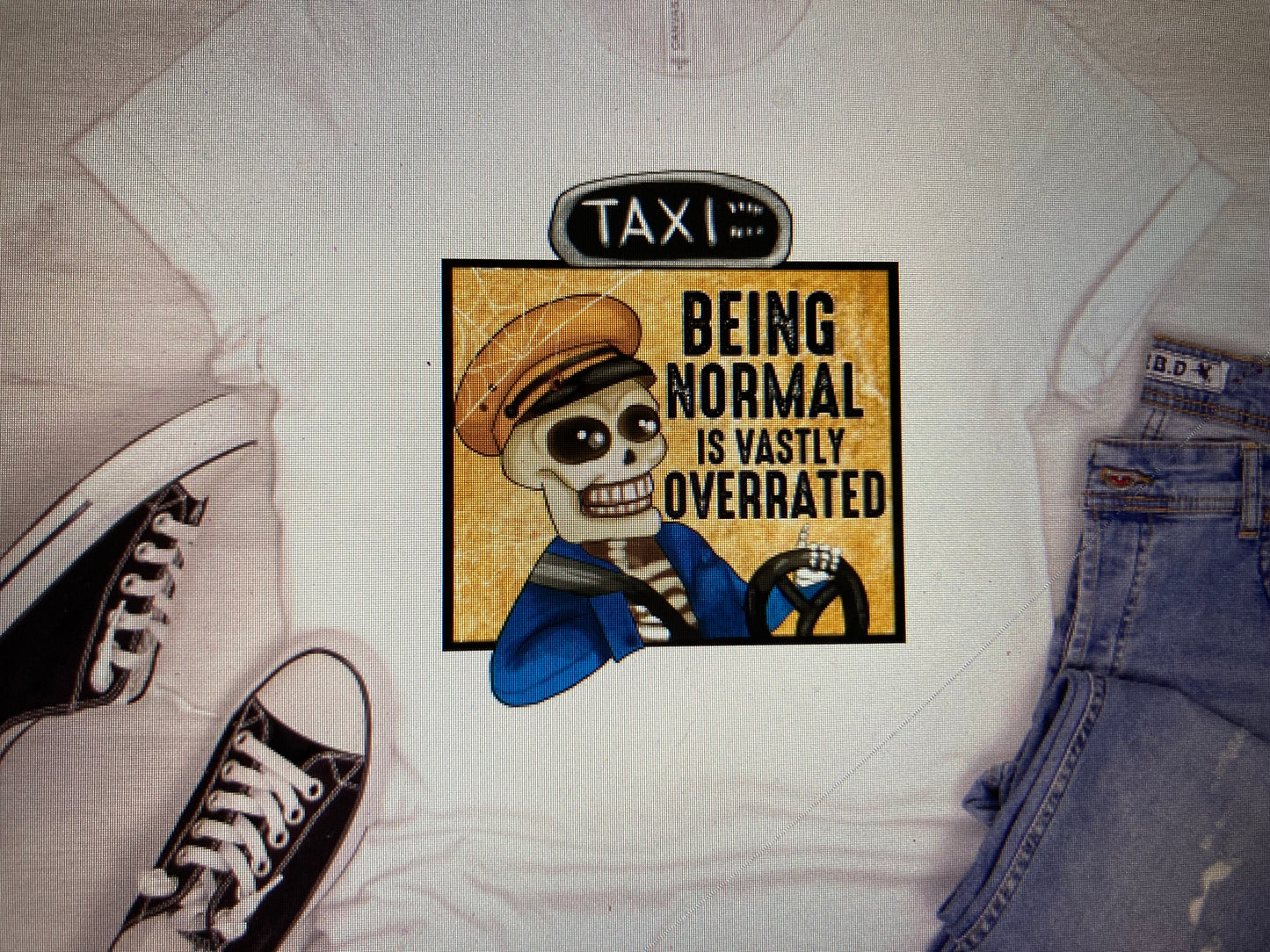 Halloween Taxi being normal is overated DTF Transfer