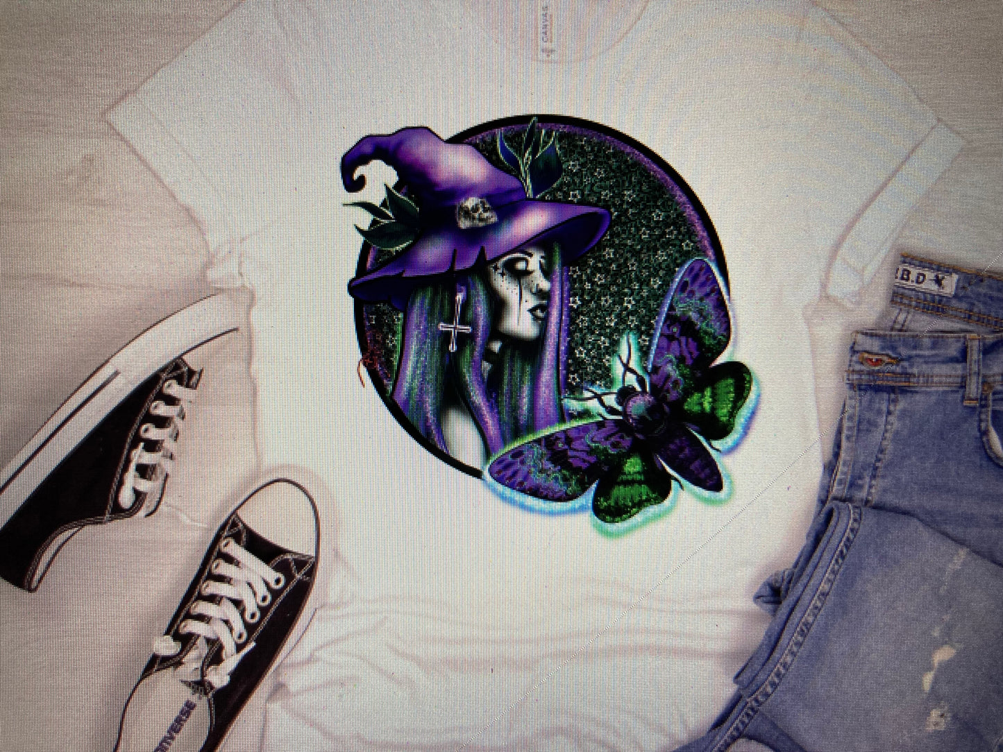 Halloween Witch with butterfly DTF Transfer