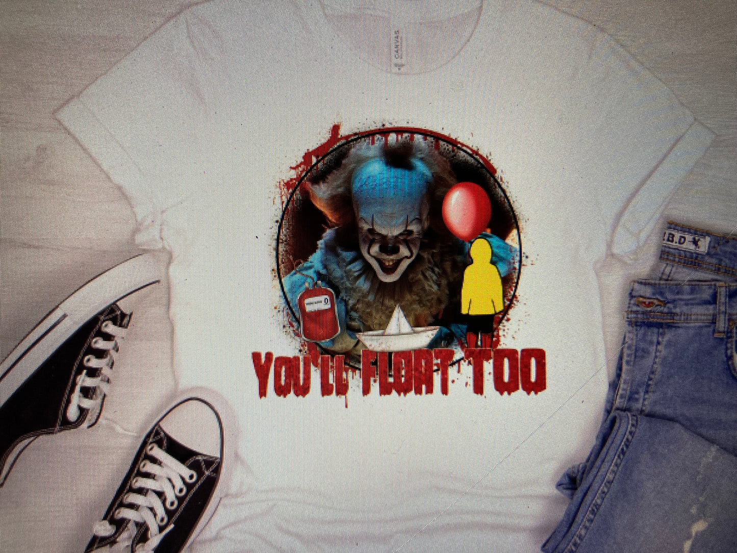 Halloween Clown youll float too DTF Transfer
