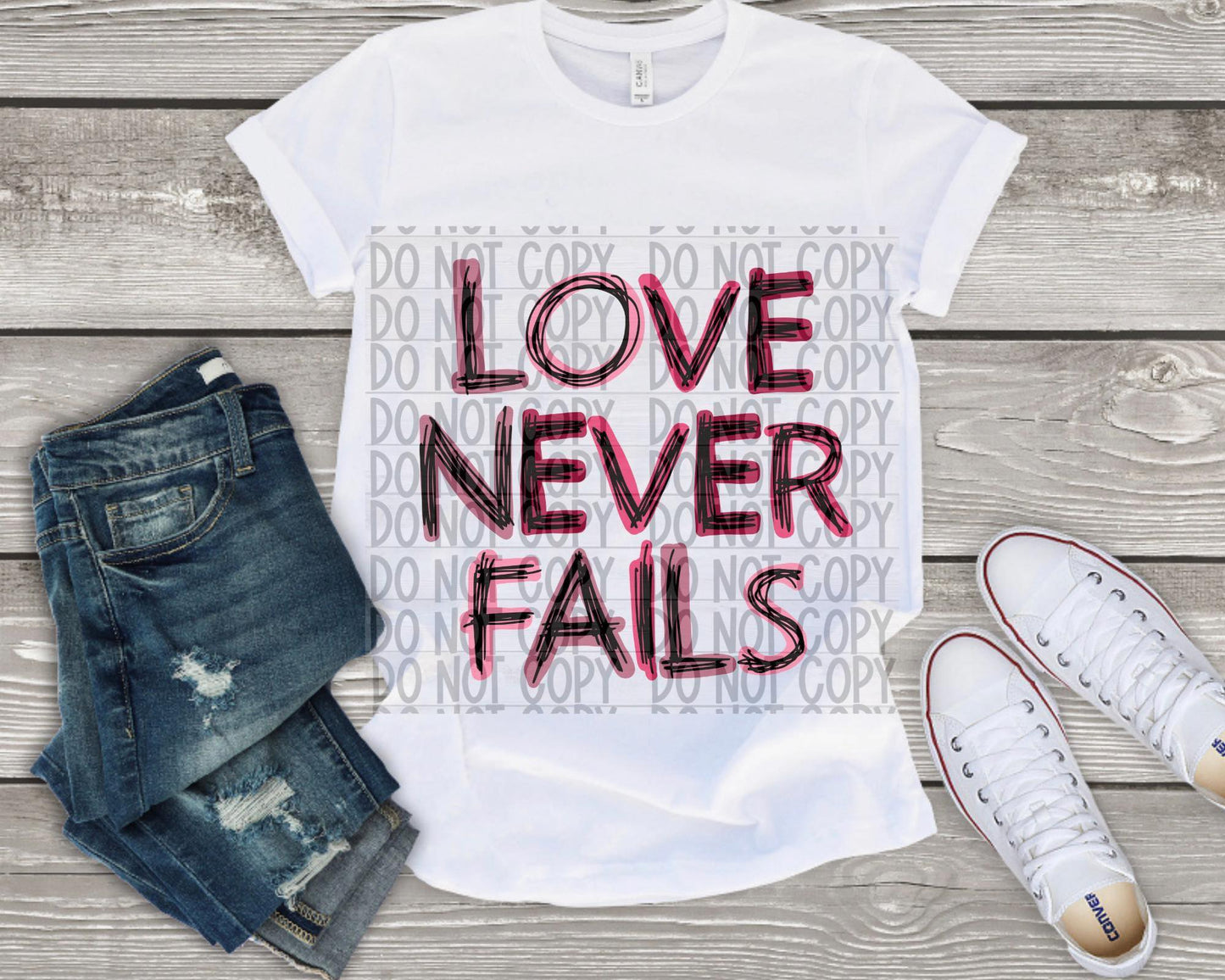 Love never fails DTF TRANSFER