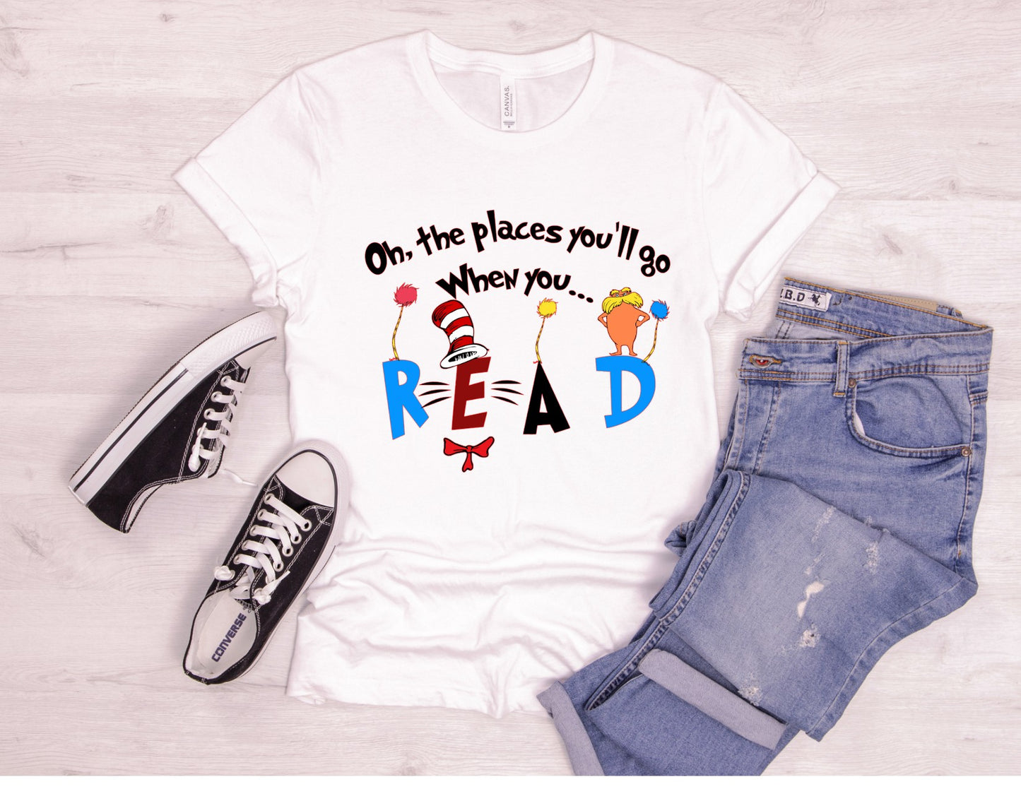 Dr Seuss Oh the places youll go when you read DTF TRANSFER