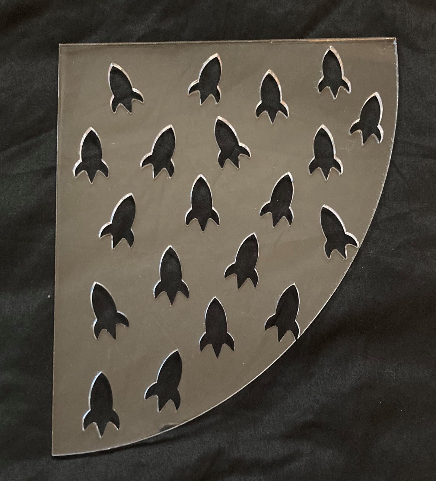 1/8" Acrylic Stencil Sleeve Rocketship