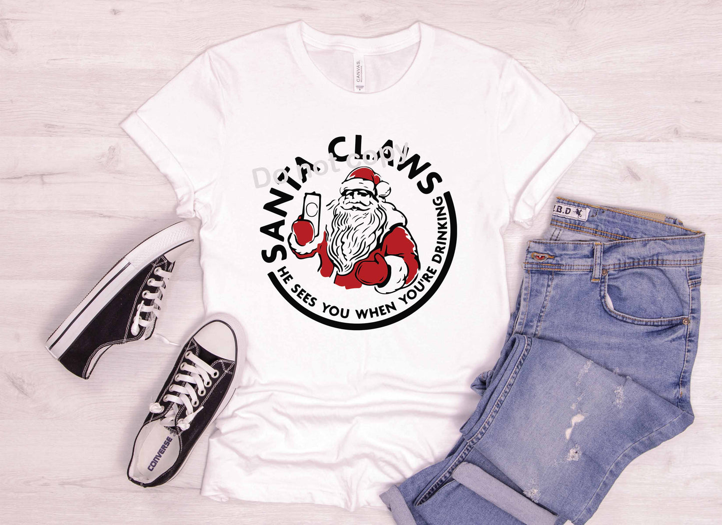 Santa Claws he sees you when your drinking DTF Transfer