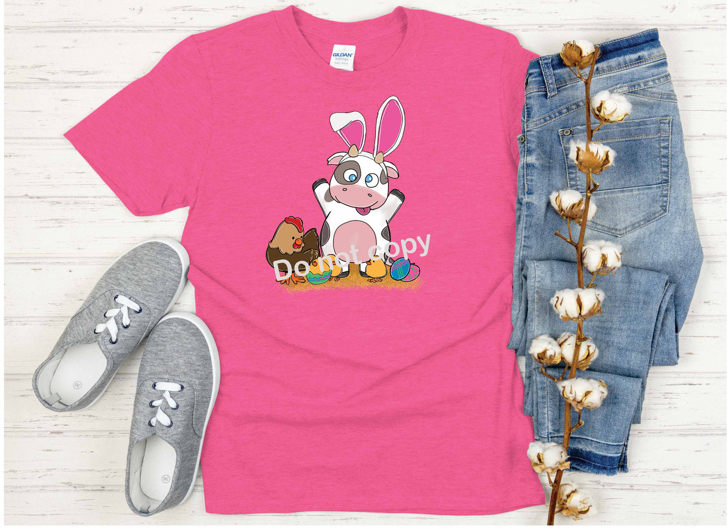 Easter Cow Bunny DTF Transfer