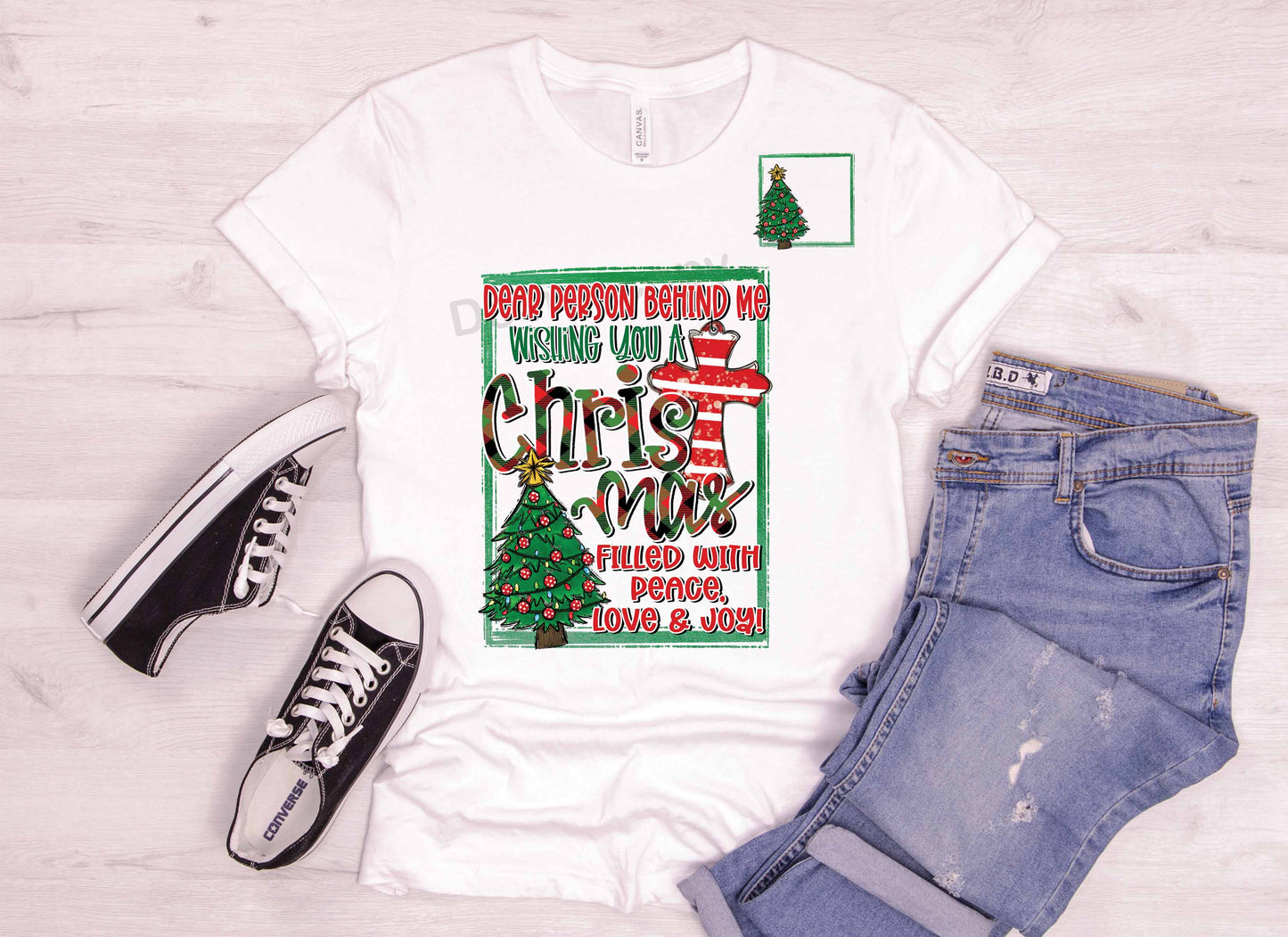 Christmas Dear person behind me DTF Transfer