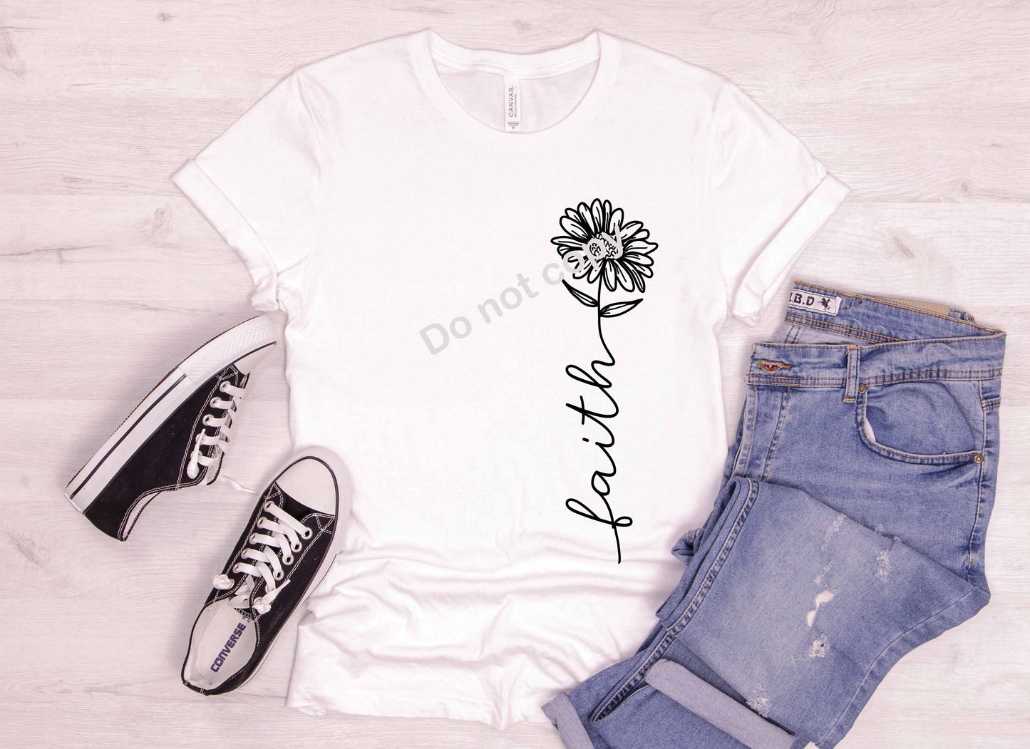 Faith Flower 14" long DTF TRANSFER