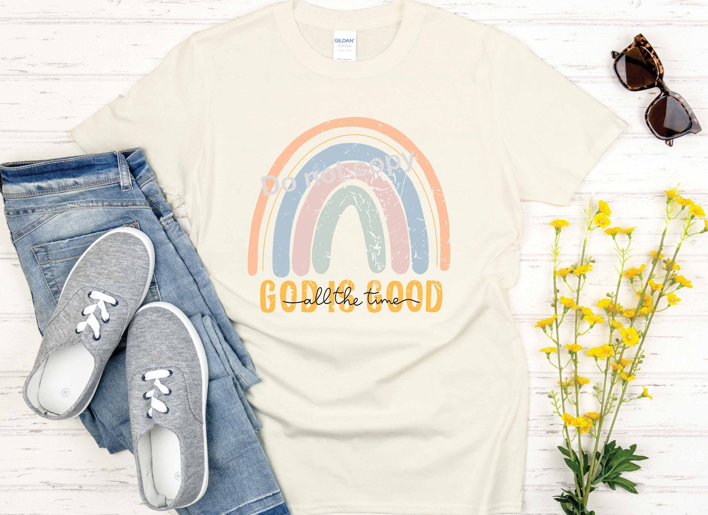 God is good with rainbow Jesus hobo DTF TRANSFER