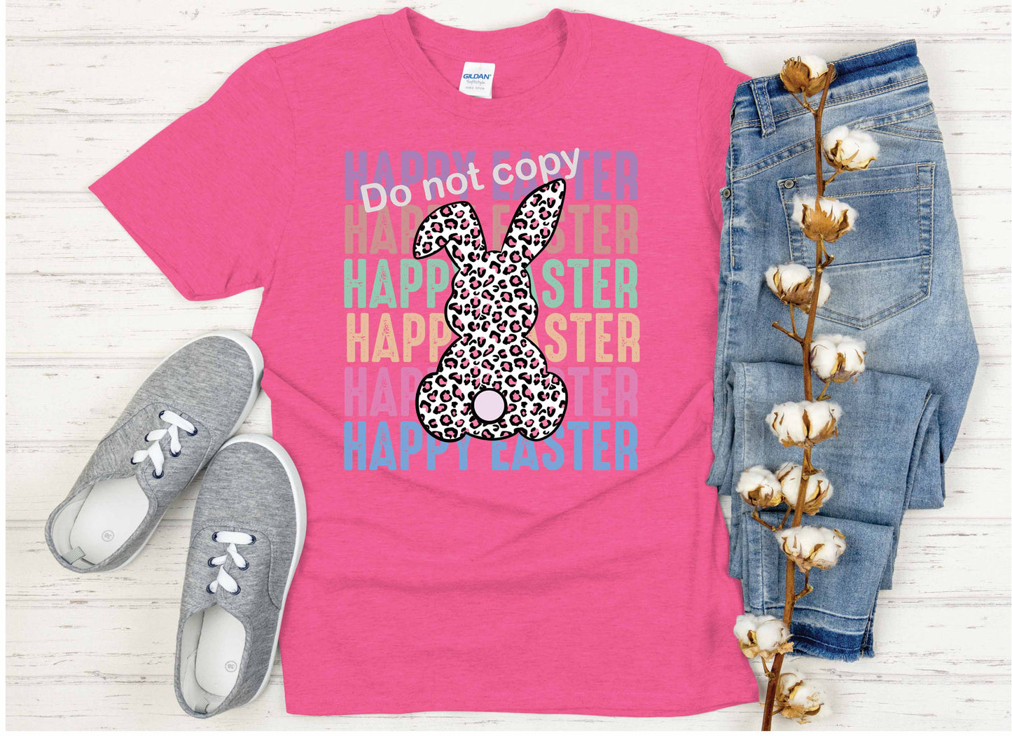 Easter stacked with bunny DTF Transfer