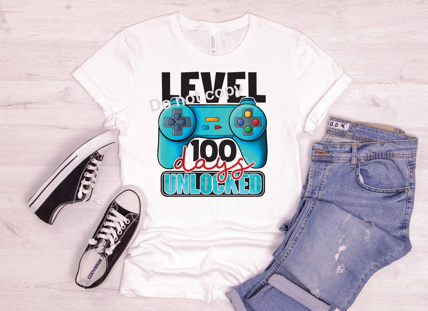 100 days of school level unlocked DTF TRANSFER