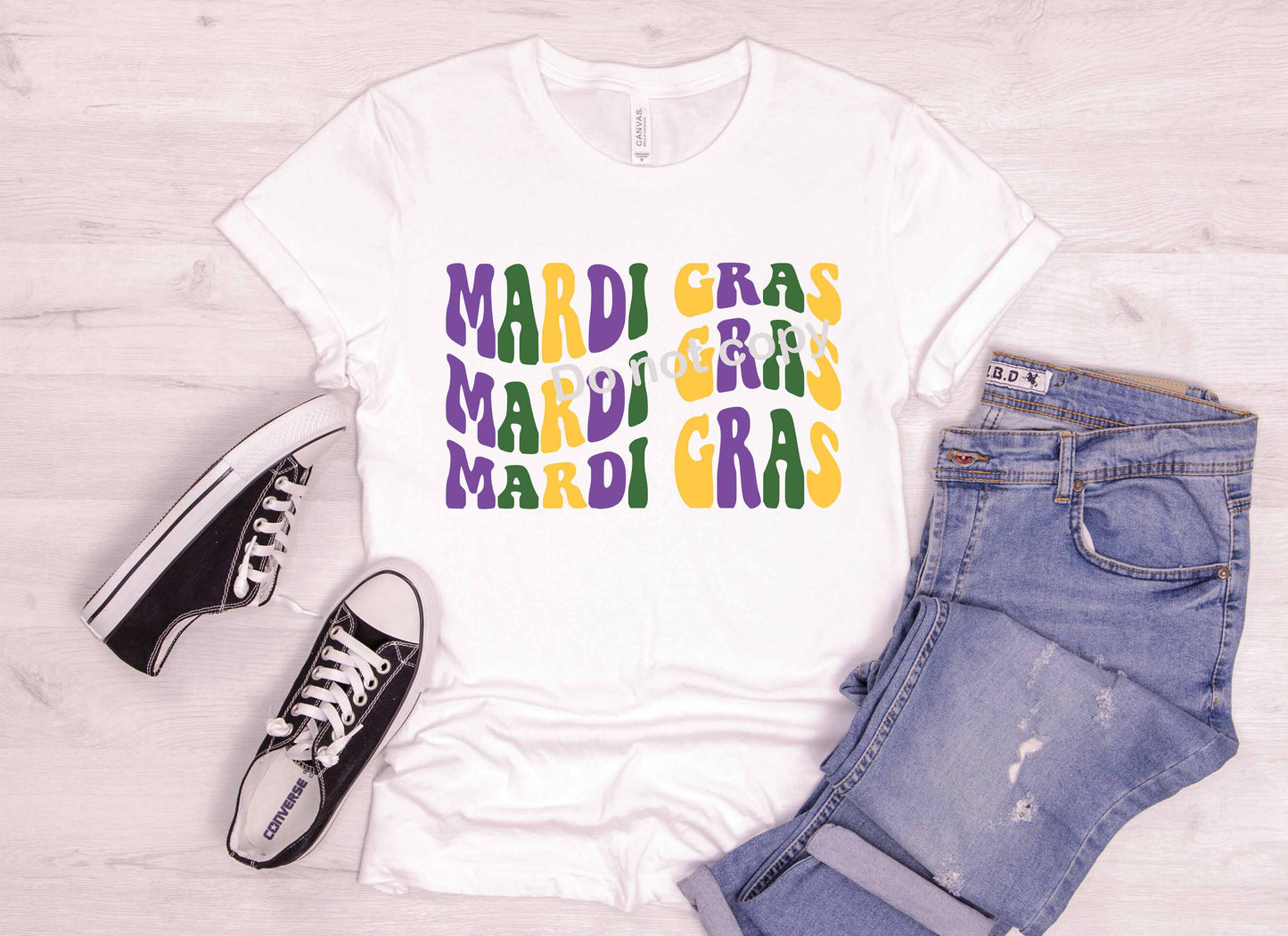 MARDI GRAS Wavy 3 lines Transfer