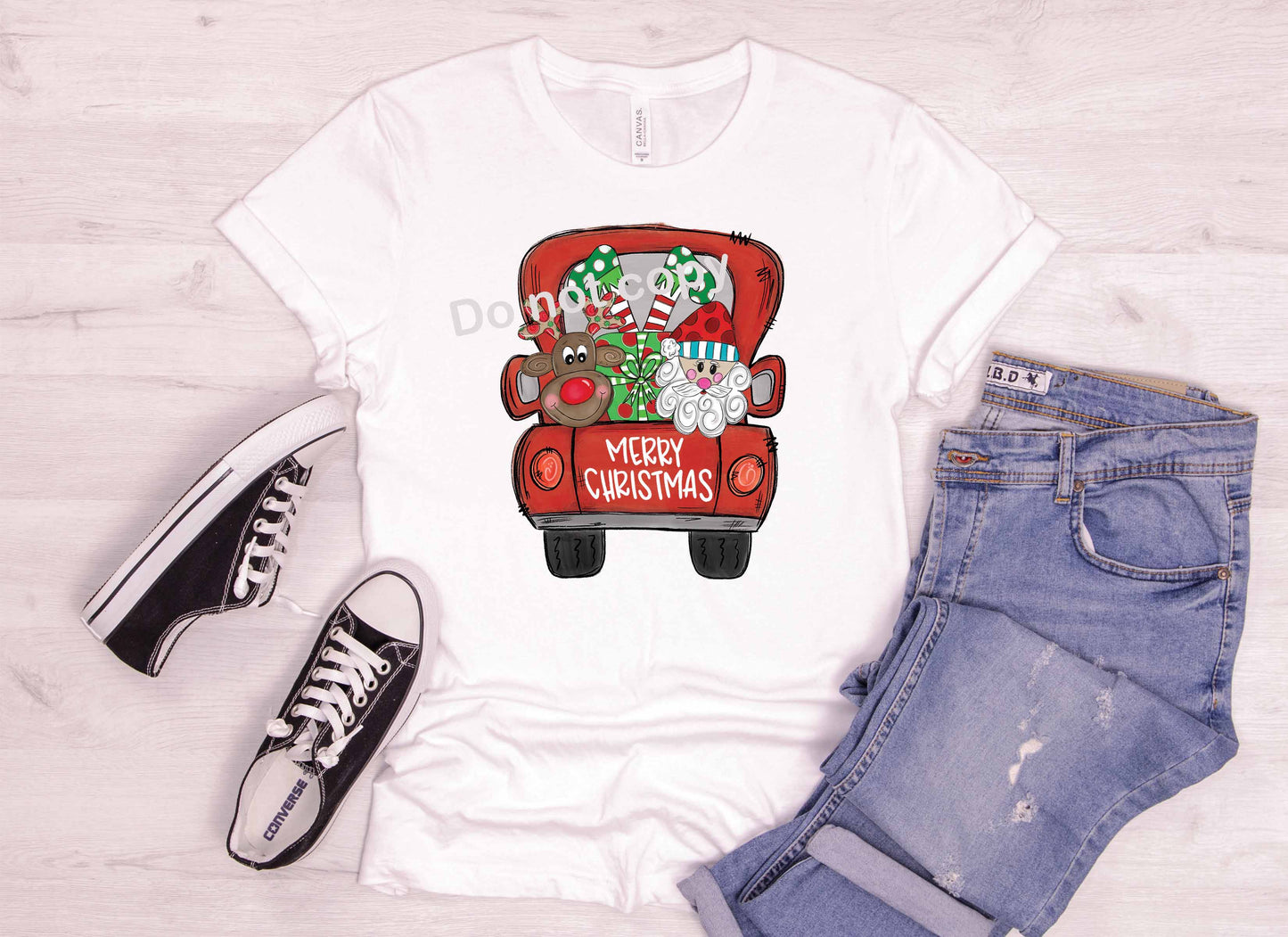 Merry Christmas truck DTF Transfer